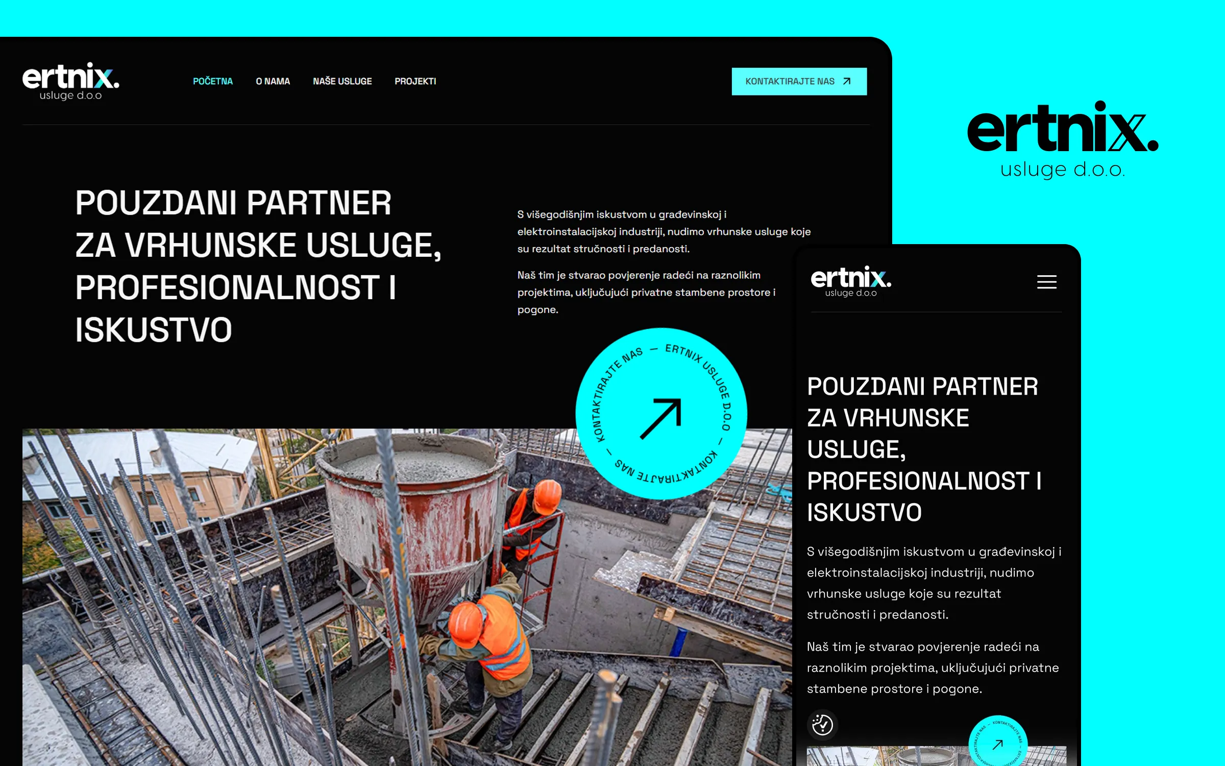 Ertnix Usluge identitet i web-stranica