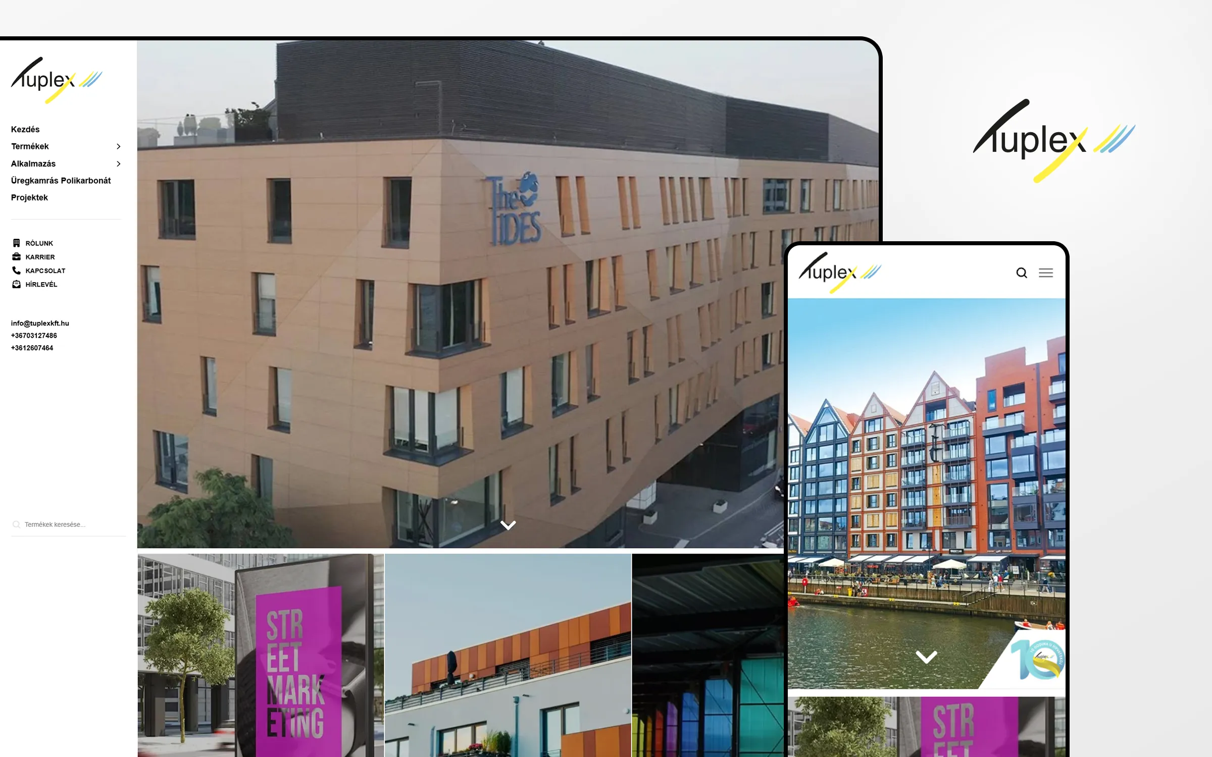 Tuplex B2B web na desktopu i mobitelu